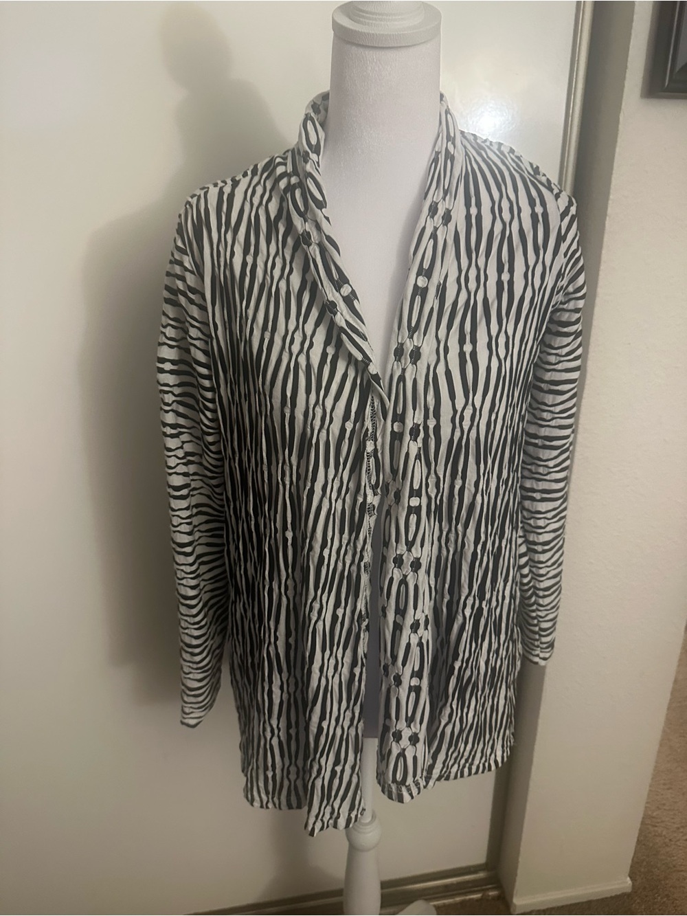 Habitat Black & White Printed Button-Front Cardigan